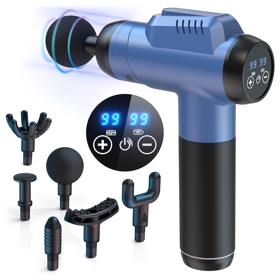 Electric Massage Gun – 99 Speed Levels, 8 Heads for Full-Body Muscle Relief