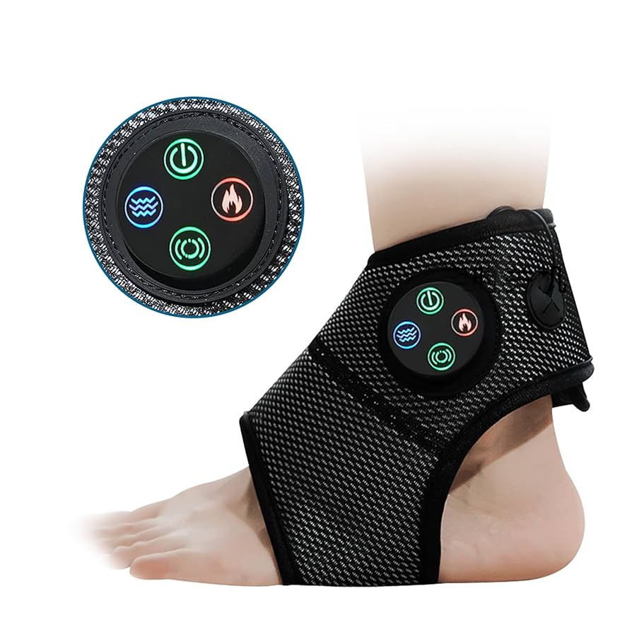 Electric Heating Neck/Wrist/Ankle Brace Massager – USB Rechargeable Hot Compress & Vibration Therapy