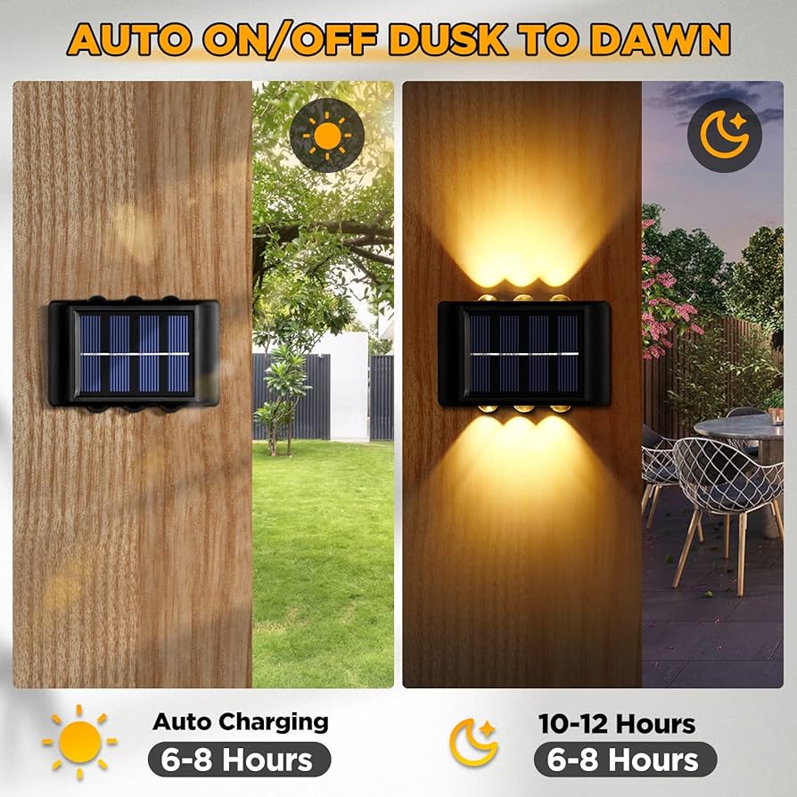 Outdoor Solar Wall Light – Waterproof Up & Down Lighting | Solar-Powered Garden & Yard Decoration