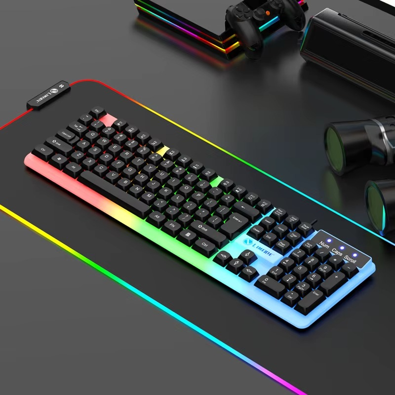 Professional LED Wired Gaming Keyboard & Mouse Combo – Full-Size Backlit Desktop Set for Gamers