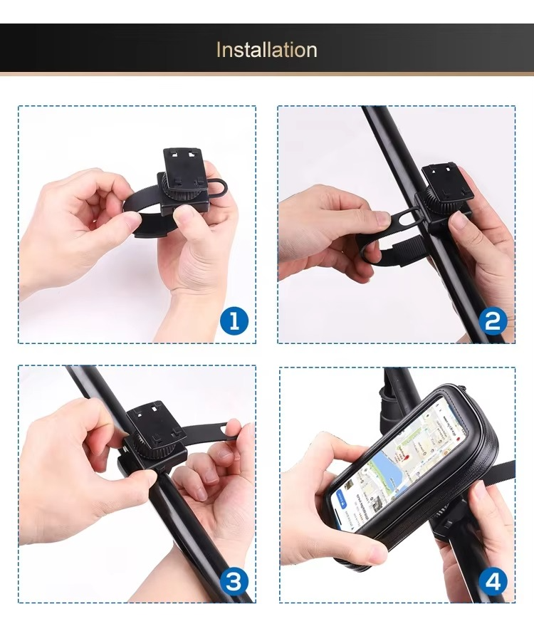 Universal Mobile Phone Holder – Steering Wheel, Bike & Motorcycle Mount with Waterproof Case