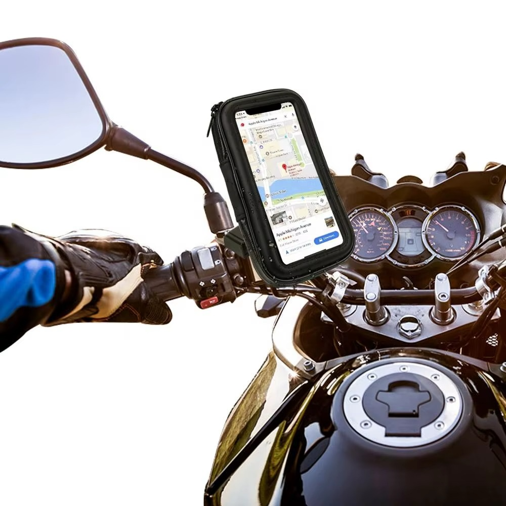 Universal Mobile Phone Holder – Steering Wheel, Bike & Motorcycle Mount with Waterproof Case