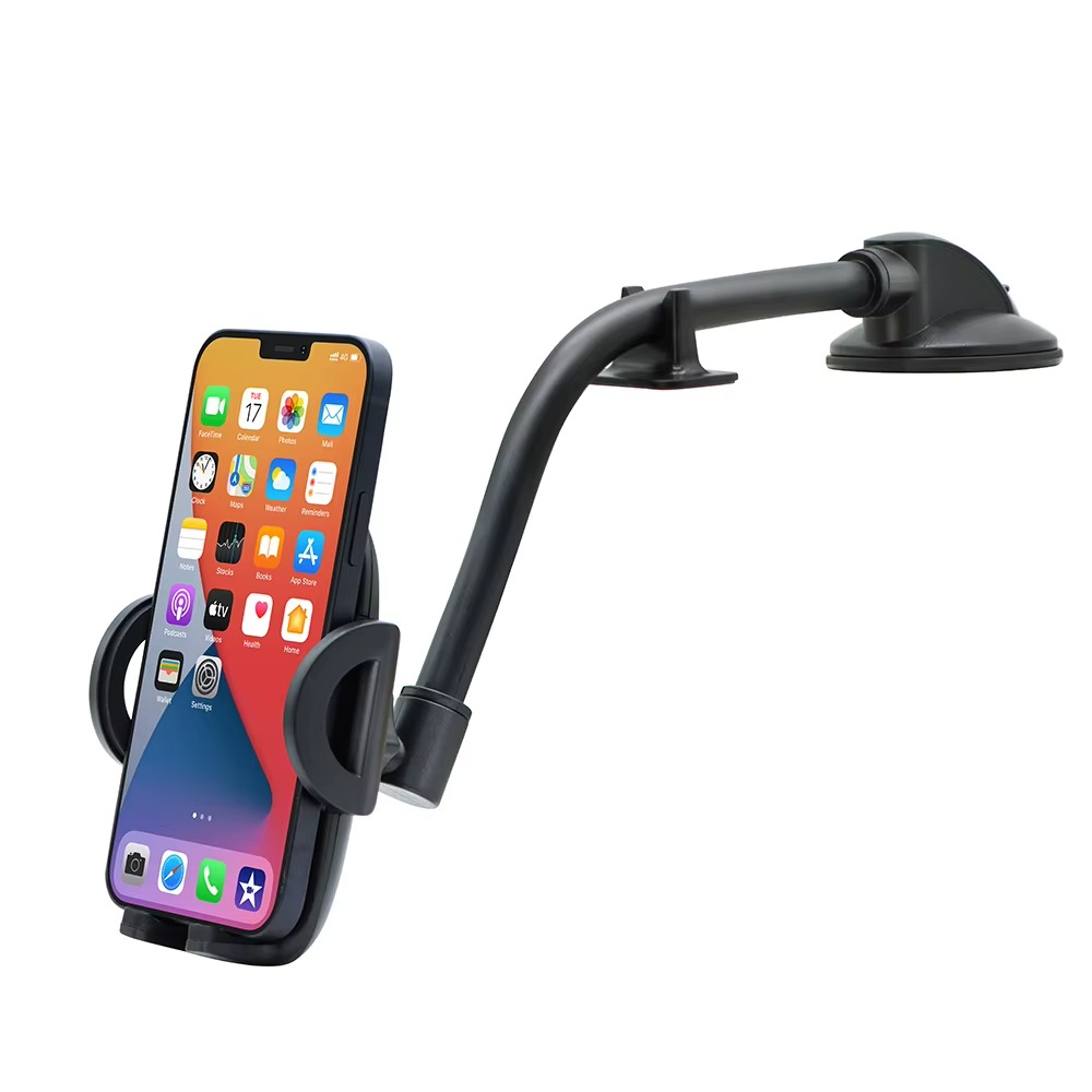 Strong Suction Cup Phone Holder for Dashboard – Flexible Gooseneck Long Arm Magnetic Mount