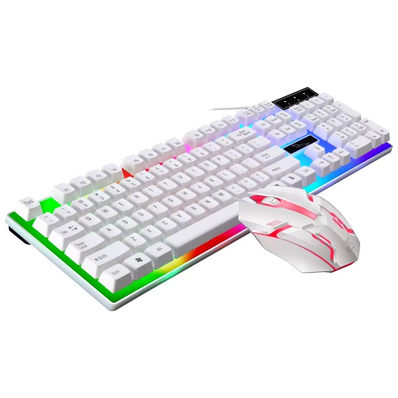 Professional LED Wired Gaming Keyboard & Mouse Combo – Full-Size Backlit Desktop Set for Gamers