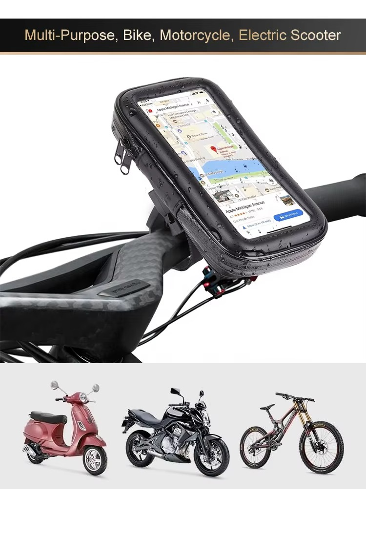 Universal Mobile Phone Holder – Steering Wheel, Bike & Motorcycle Mount with Waterproof Case