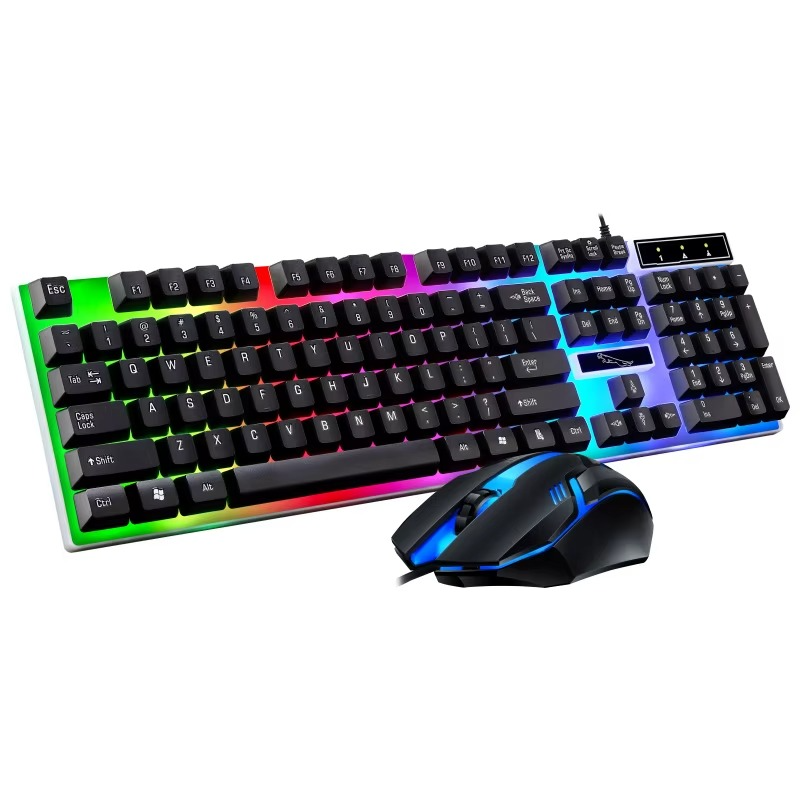 Professional LED Wired Gaming Keyboard & Mouse Combo – Full-Size Backlit Desktop Set for Gamers