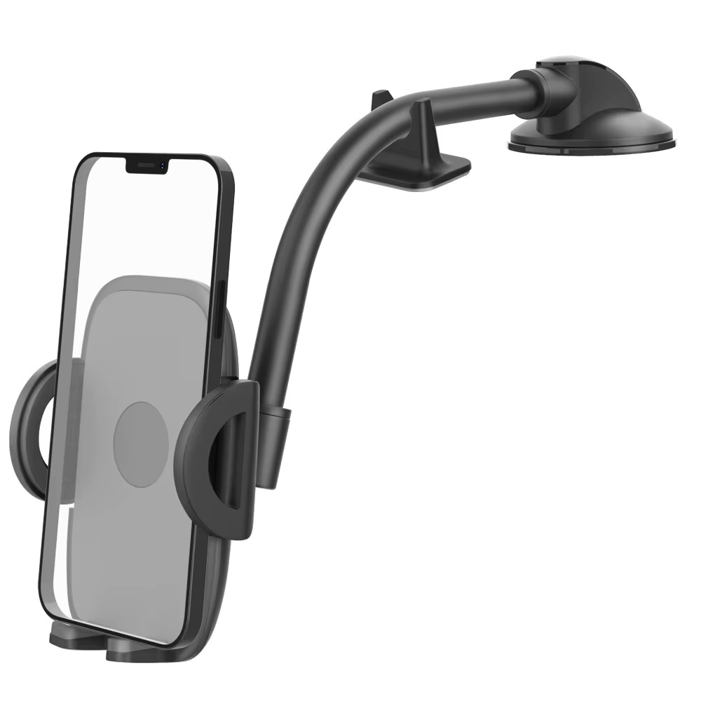 Strong Suction Cup Phone Holder for Dashboard – Flexible Gooseneck Long Arm Magnetic Mount