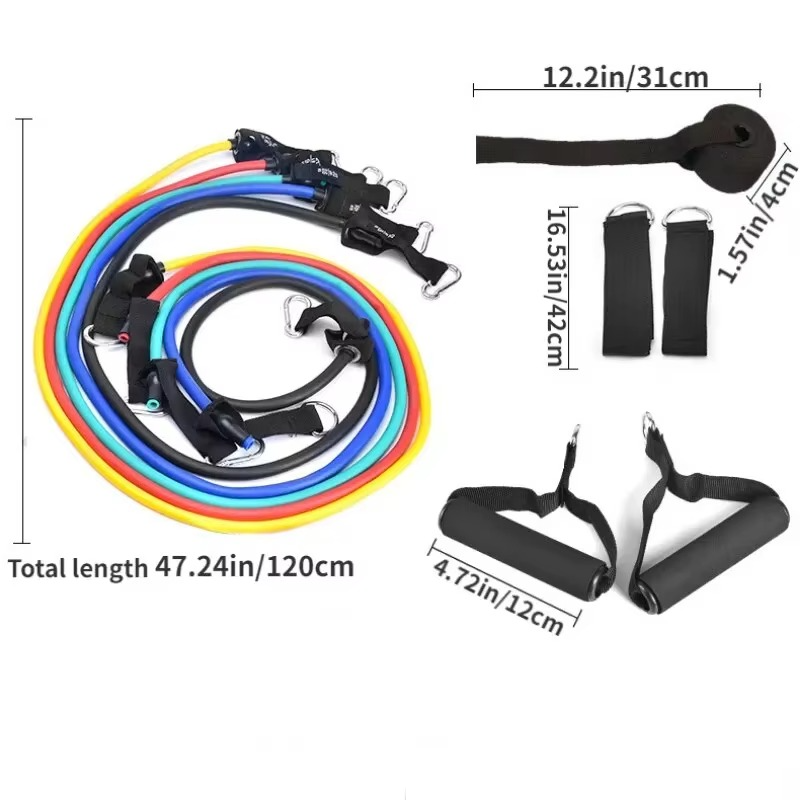 Multifunction Fitness Tension Rope – 5-Tube Elastic Pedal Puller