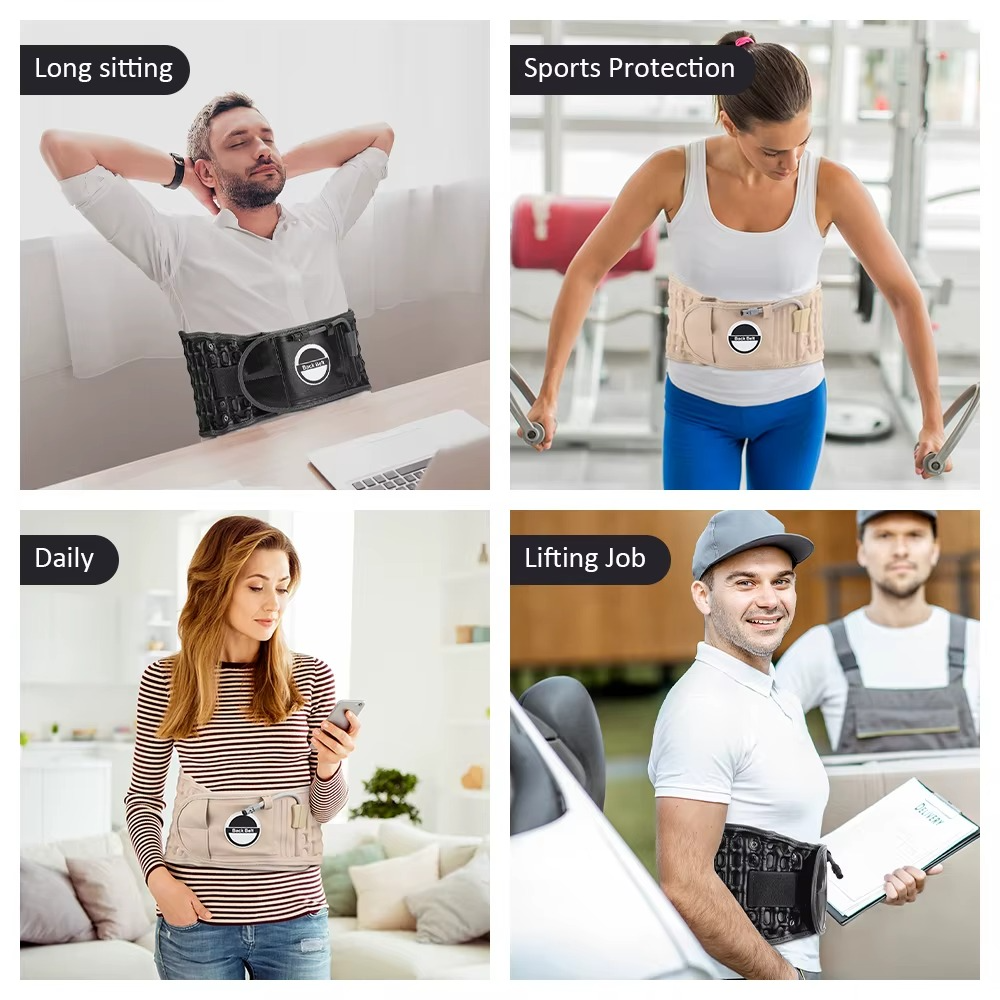 Inflatable Lumbar Waist Belt – Air Decompression Back Support with Massage & Spine Traction