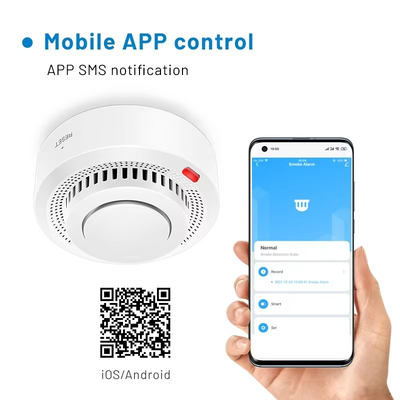 Tuya WiFi Smoke Sensor – Smart Fire Detection Alarm for Home Security