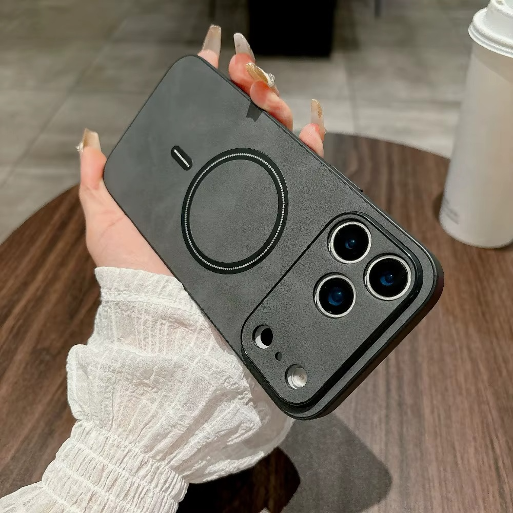 Magnetic Leather Case for iPhone 17 Series – MagSafe Compatible & Full Protection