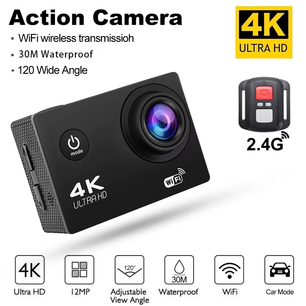 4K Action Camera – Waterproof Mini Cam for Sports & Outdoor Adventures