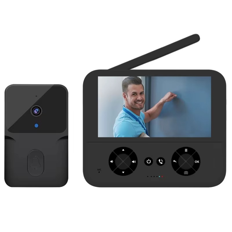 M16 Visual Doorbell – 4.3" IPS Display with HD Camera & Night Vision (White)