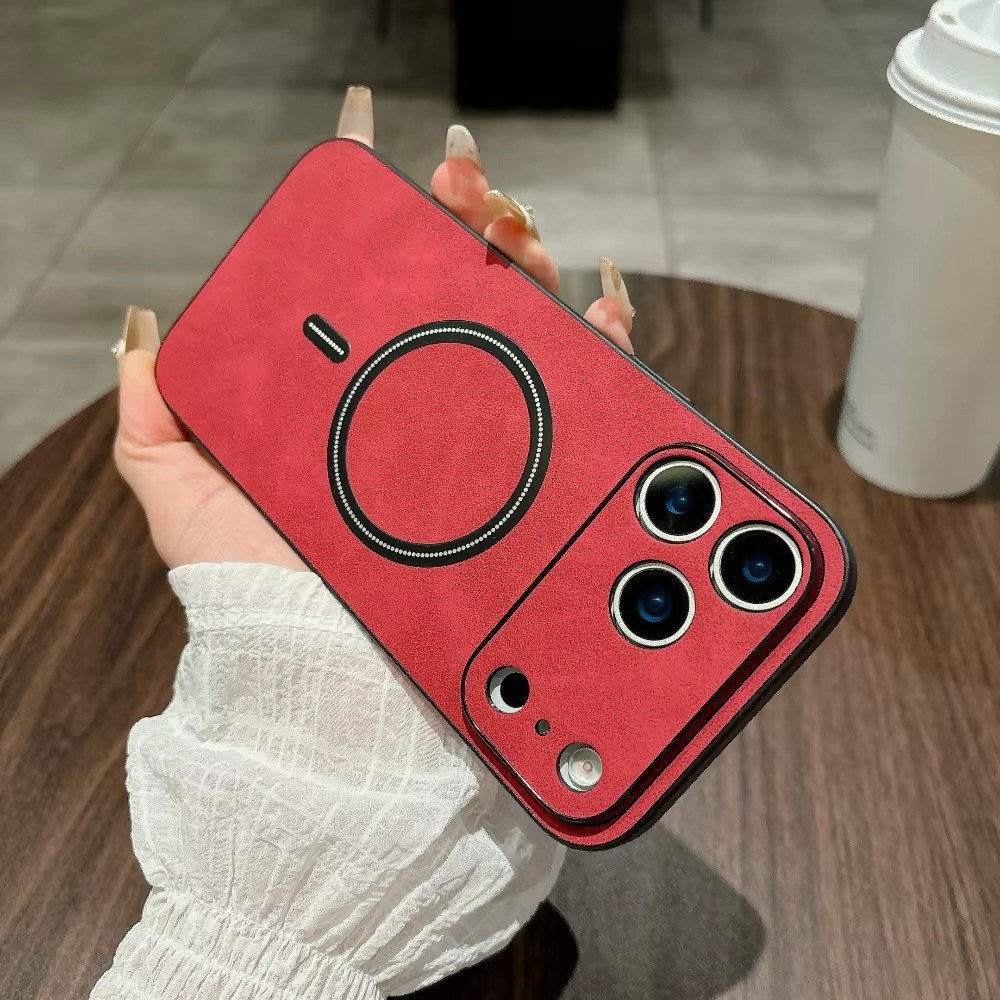 Magnetic Leather Case for iPhone 17 Series – MagSafe Compatible & Full Protection