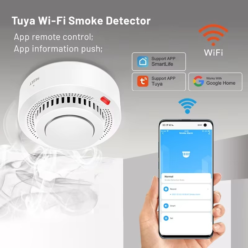 Tuya WiFi Smoke Sensor – Smart Fire Detection Alarm for Home Security