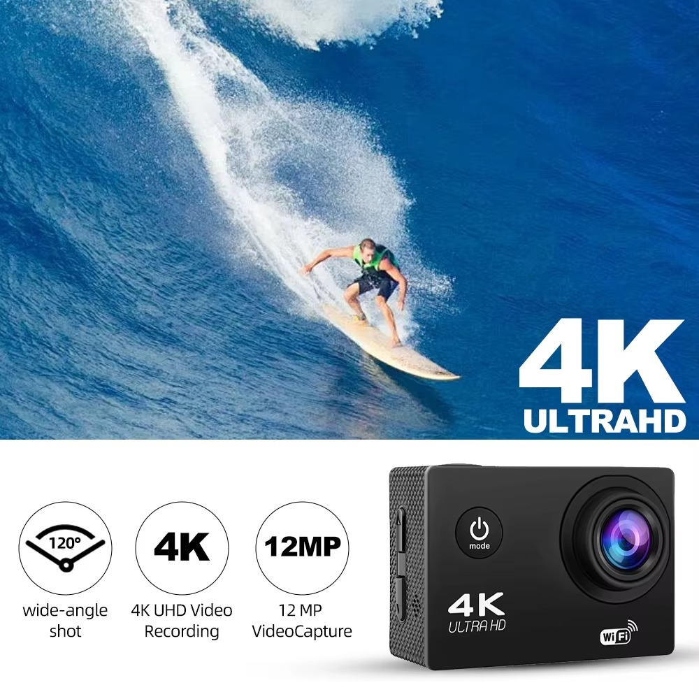 4K Action Camera – Waterproof Mini Cam for Sports & Outdoor Adventures