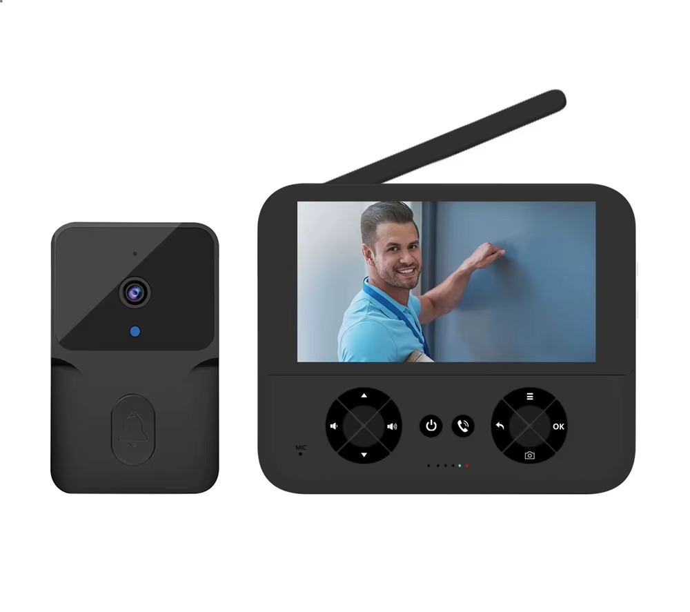 M16 Visual Doorbell – 4.3" IPS Display with HD Camera & Night Vision (White)