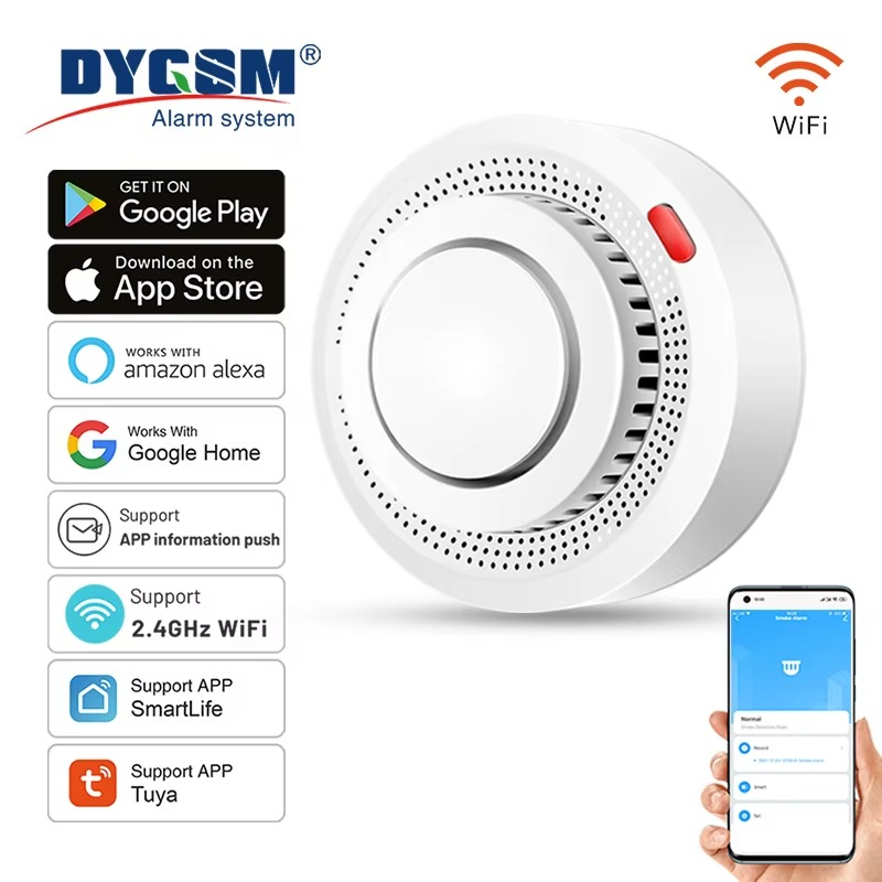 Tuya WiFi Smoke Sensor – Smart Fire Detection Alarm for Home Security
