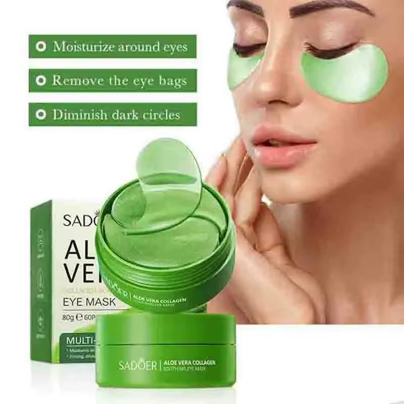 60pcs Aloe Vera Collagen Eye Masks – Anti-Dark Circles & Moisturizing Eye Care
