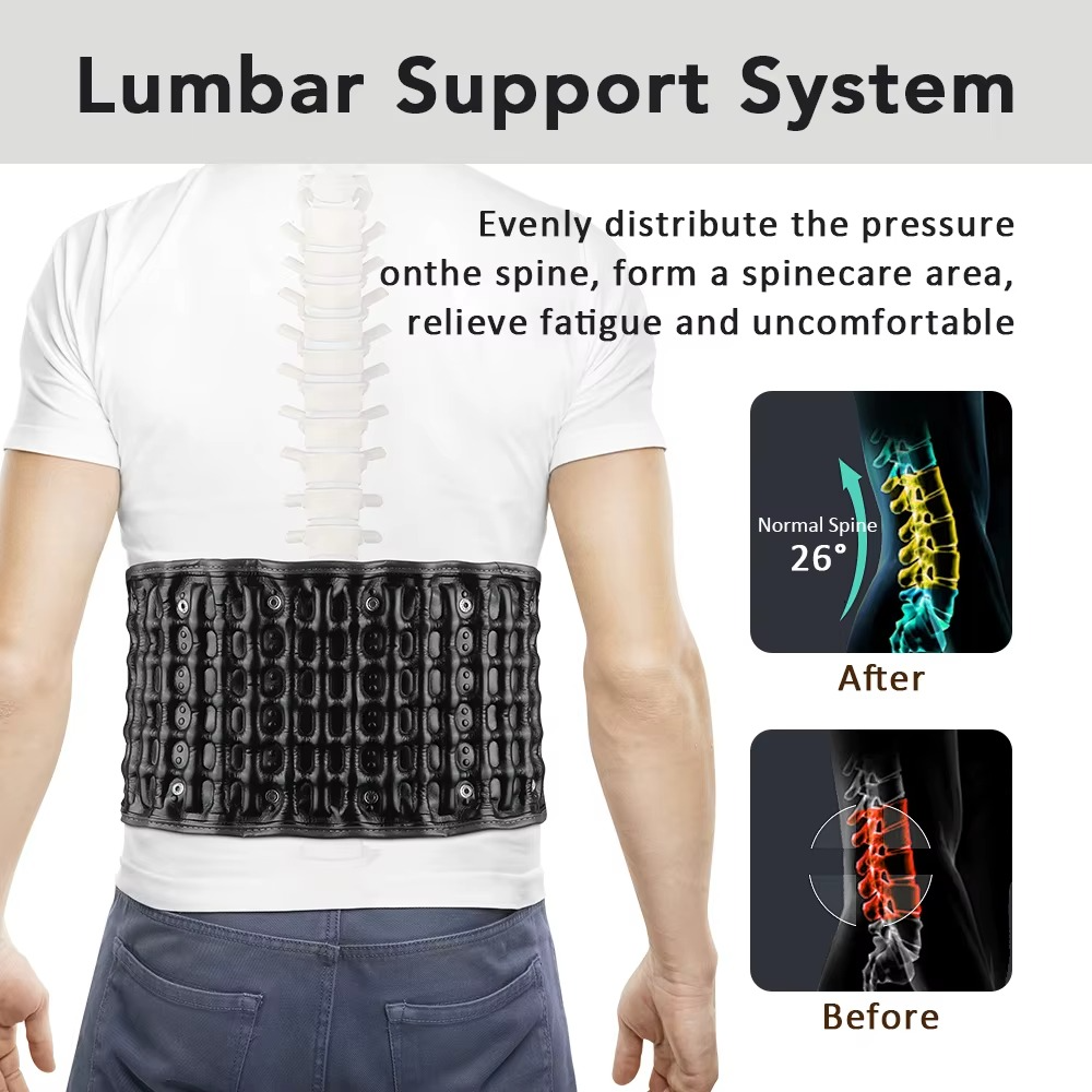 Inflatable Lumbar Waist Belt – Air Decompression Back Support with Massage & Spine Traction