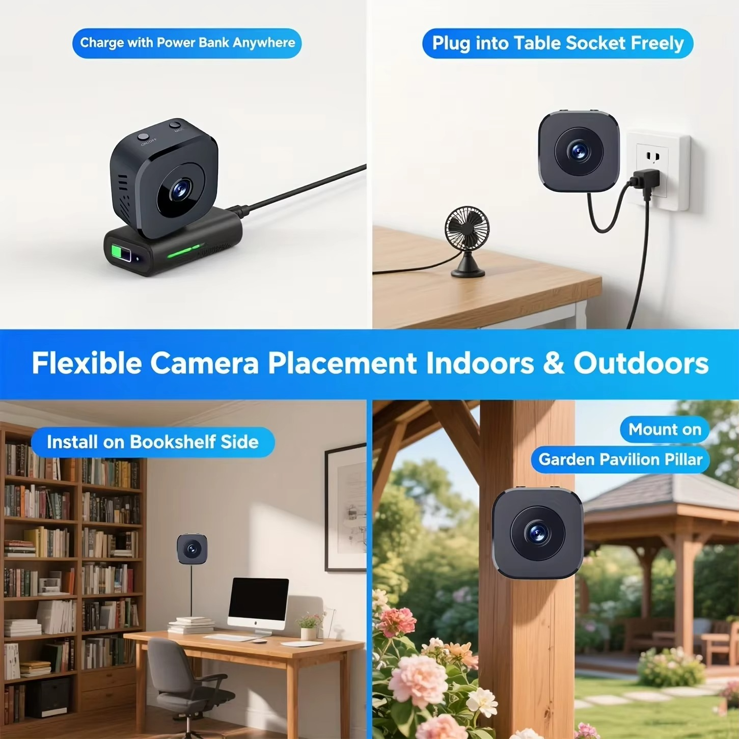 1920×1080P Mini HD WiFi Camera – Wireless Security & Smart Home Surveillance