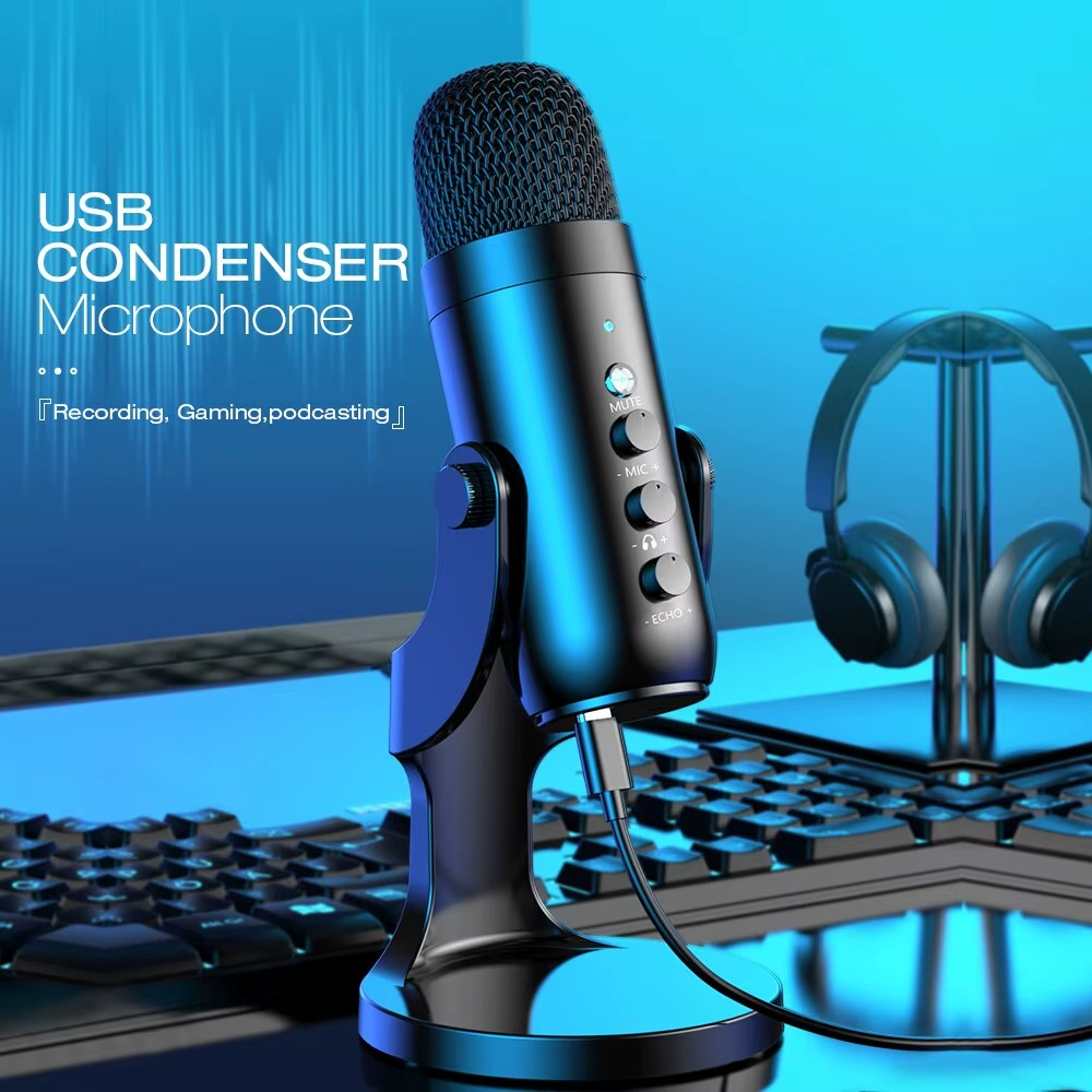 Haomuren USB Microphone – High-Quality Condenser Mic for PC, Mac & Mobile