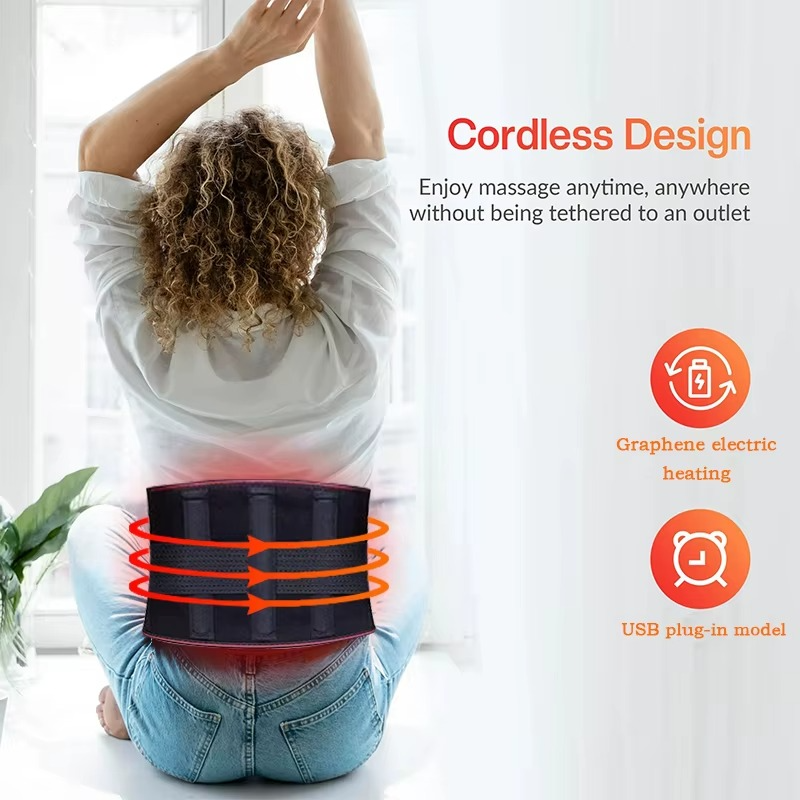 Electric Heating Belt – Adjustable Temperature & Vibration Massage Waist Support