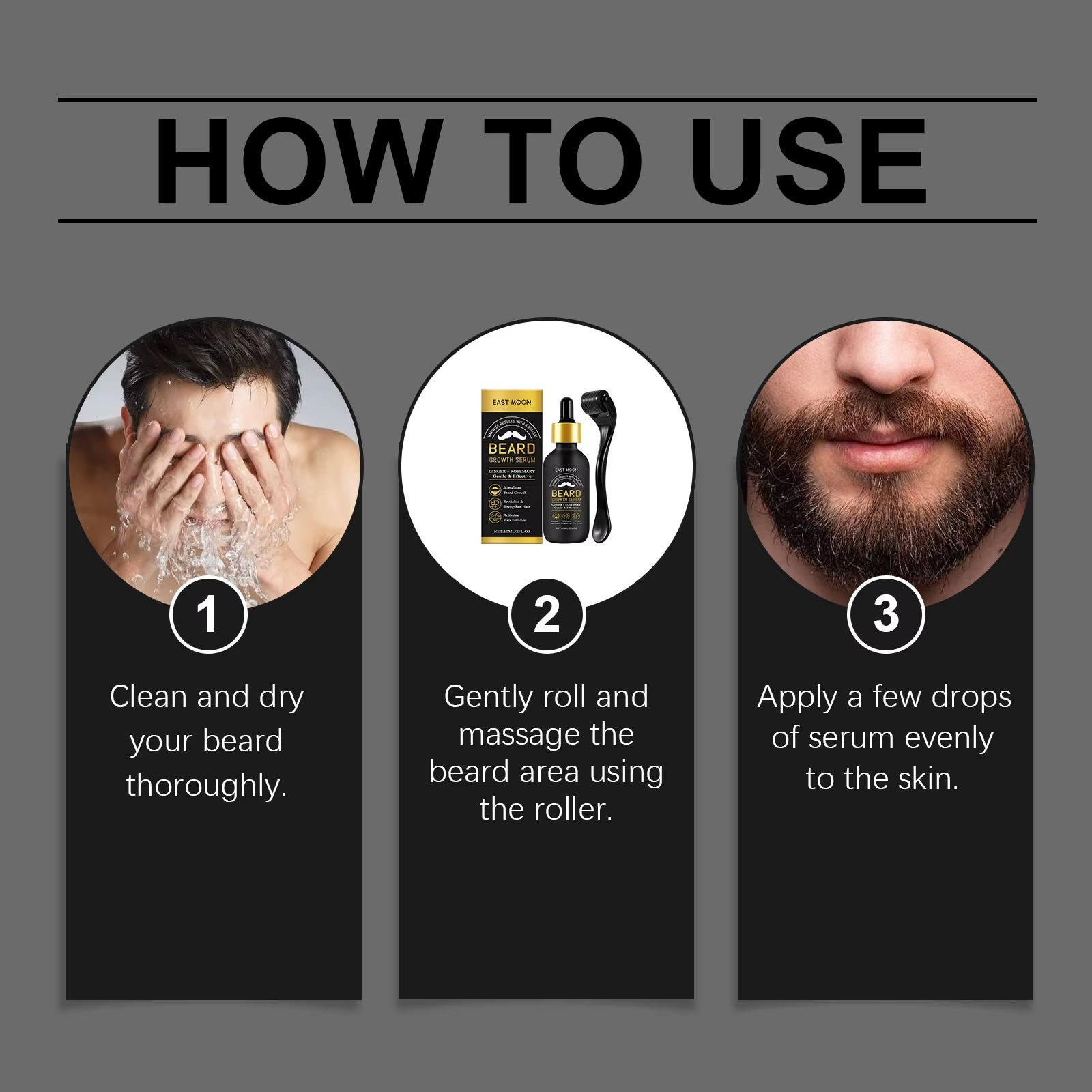 East Moon Beard Growth Serum Set – Beard Care & Growth Support