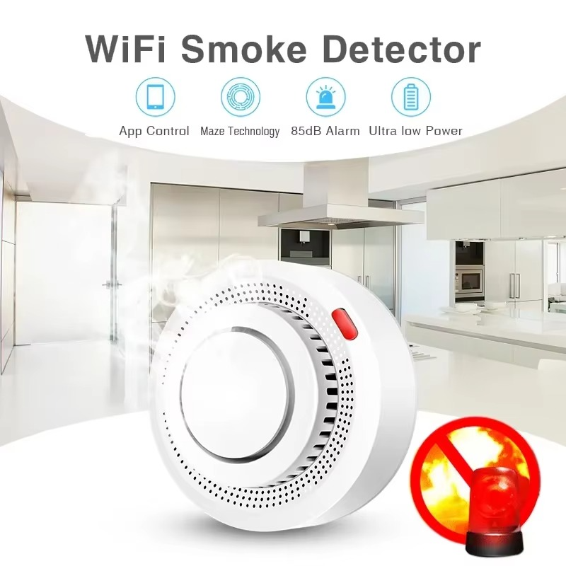 Tuya WiFi Smoke Sensor – Smart Fire Detection Alarm for Home Security