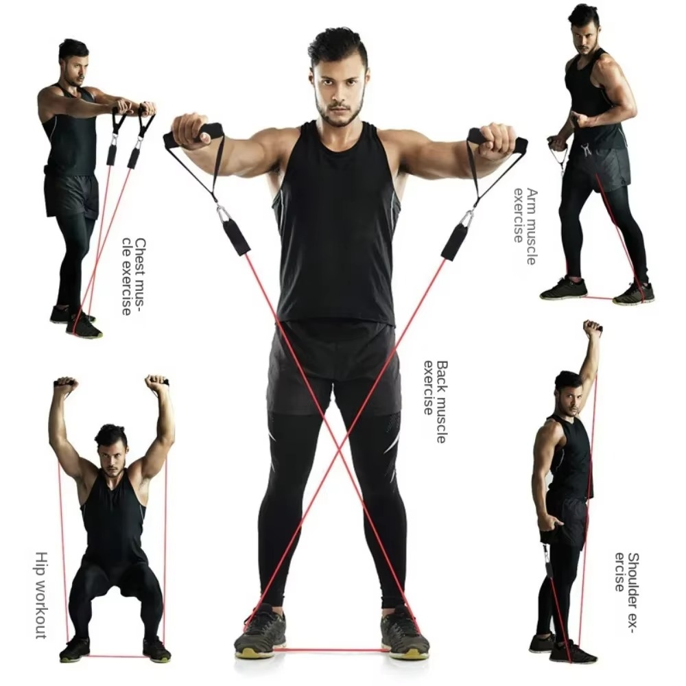 Multifunction Fitness Tension Rope – 5-Tube Elastic Pedal Puller