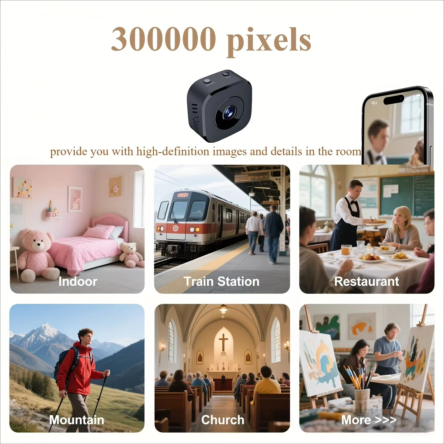 1920×1080P Mini HD WiFi Camera – Wireless Security & Smart Home Surveillance