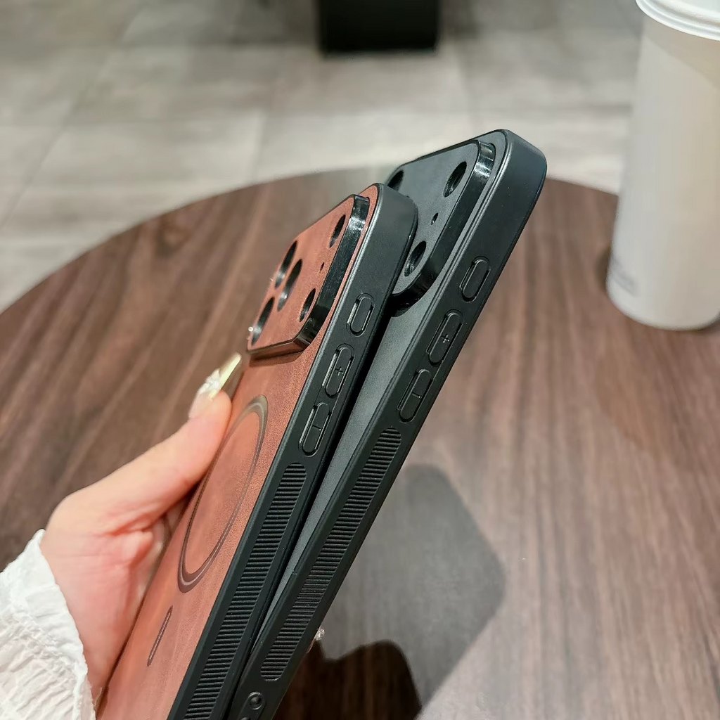 Magnetic Leather Case for iPhone 17 Series – MagSafe Compatible & Full Protection