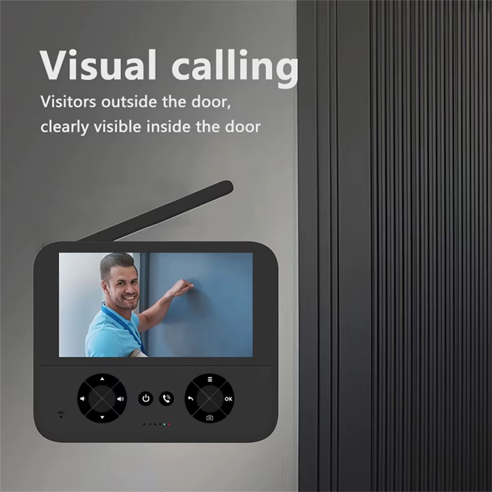 M16 Visual Doorbell – 4.3" IPS Display with HD Camera & Night Vision (White)