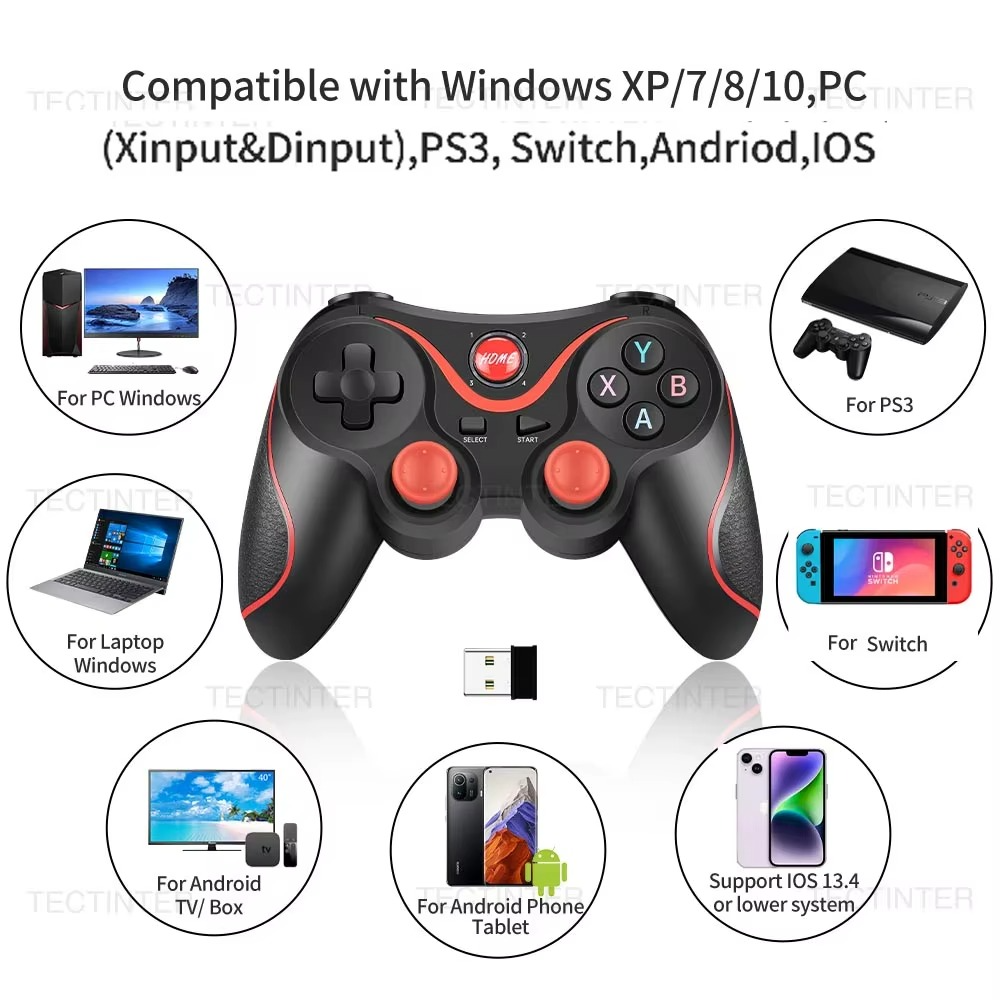 Terios T3 X3 Wireless Joystick Gamepad – Multi-Platform Controller