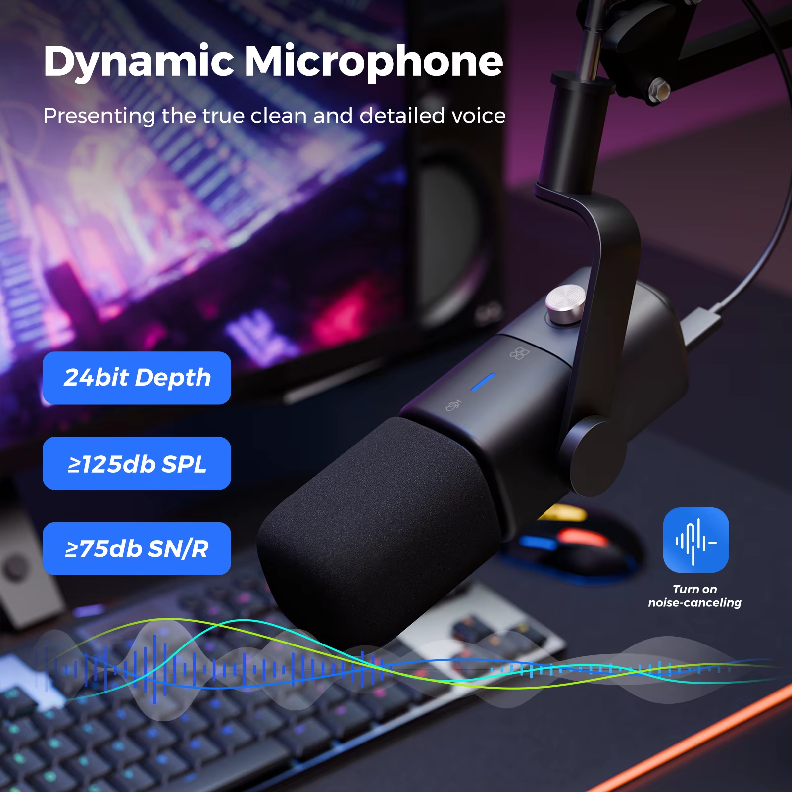 NearStream USB/XLR Dynamic Microphone with Boom Arm – Professional Studio Mic for Gaming, Streaming & Podcasting