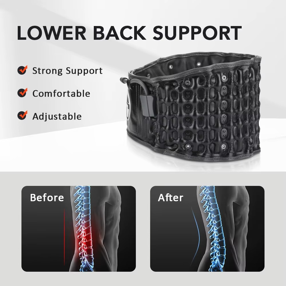 Inflatable Lumbar Waist Belt – Air Decompression Back Support with Massage & Spine Traction