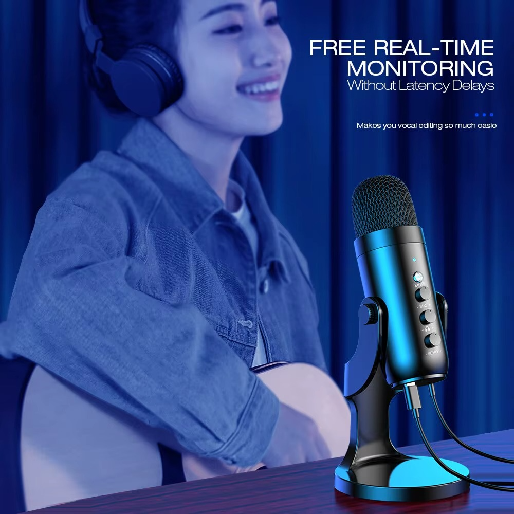 Haomuren USB Microphone – High-Quality Condenser Mic for PC, Mac & Mobile