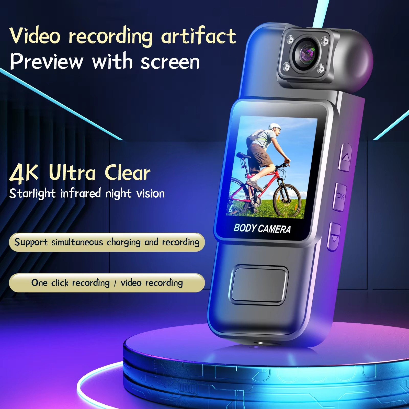 Ultra HD 8K WiFi Camera – Mini Portable Handheld Outdoor Sports & Law Enforcement Recorder