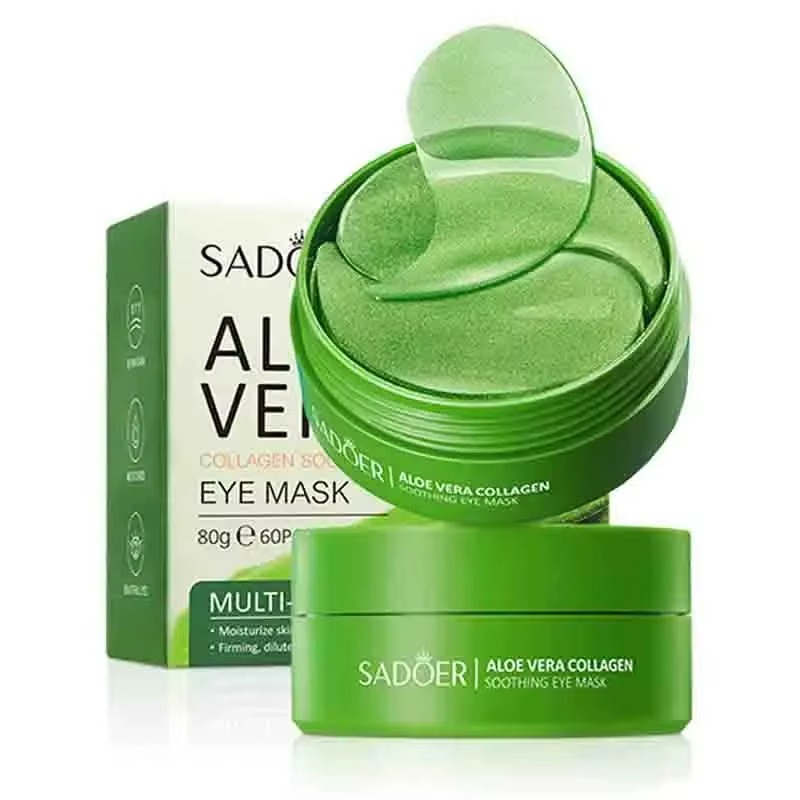 60pcs Aloe Vera Collagen Eye Masks – Anti-Dark Circles & Moisturizing Eye Care