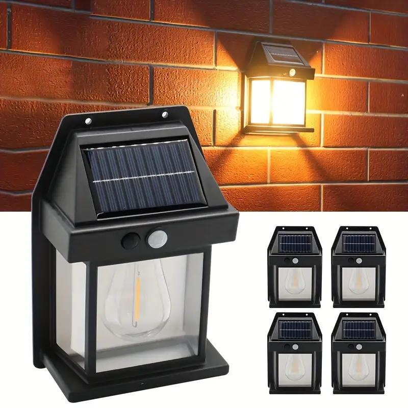 Solar Wall Light for Outdoor Use – Waterproof LED Fence & Path Lamp with Tungsten Bulb Effect | Garden & Yard Decoration