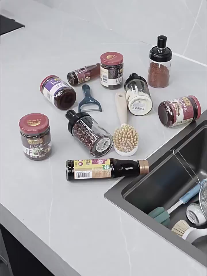 1/2Pcs Wall-Mounted Spice Rack – No-Drill Kitchen Organizer with Hook Rod