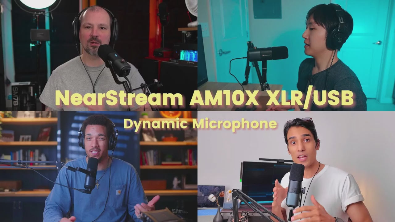 NearStream USB/XLR Dynamic Microphone with Boom Arm – Professional Studio Mic for Gaming, Streaming & Podcasting