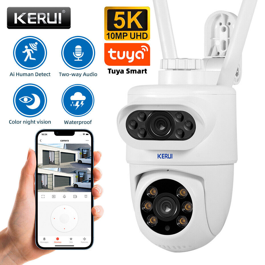 KERUI Indoor Wireless 8MP 4K HD Smart Mini WiFi IP Camera | Tuya App, Auto-Tracking, Home Security CCTV